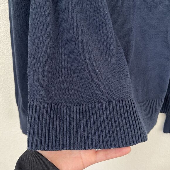 EVERLANE Women's Knit Pullover Sweater Blue Sz M Cotton Mock Neck Minimalist - Picture 5 of 6